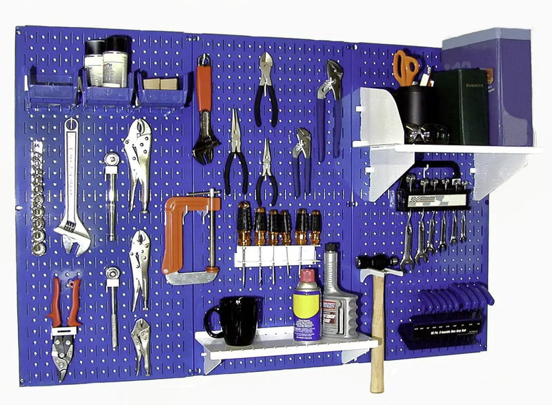 Wall Control 30-WRK-400BUW Standard Workbench Metal Pegboard Tool Organizer,Blue/White by GreenHaven Gardens