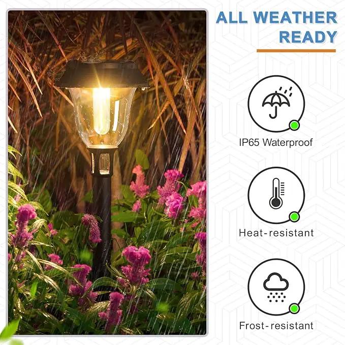 VOLISUN Solar Pathway Lights, 6 Pack LED Solar Lights Outdoor Waterproof,3200K Landscape Lighting,2 Brightness Mode Solar Path Lights,Landscape Lights,Solar Garden Lights for Yard Walkway Driveway by GreenHaven Gardens