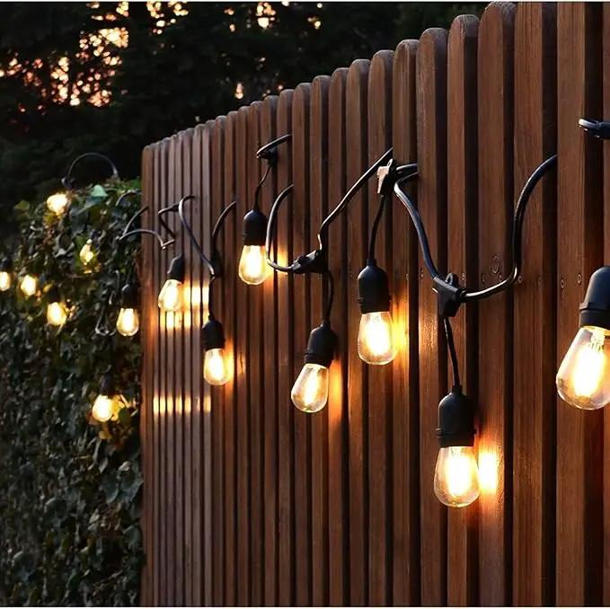 FRIDEKO HOME Waterproof Outdoor String Lights - 12Ft Commercial Grade Patio Lights Heavy Duty Light String Hanging Light Fixture with 11W S14 Bulbs for Deckyard Garden Porch Party Decor by GreenHaven Gardens