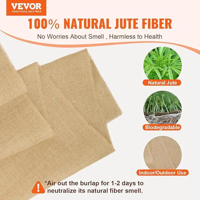 VEVOR Burlap Fabric Roll, 36” x 150 ft High Density Natural Jute Fiber Material for Outdoor Plant Care, Tree Wrap Roll, Decor, DIY Crafts, Wedding, Garden Weed Barrier, Plants & Trees Winter Covering by GreenHaven Gardens