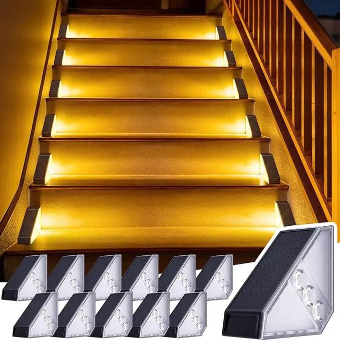 JSOT Solar Step Stair Lights Outdoor Yard Decor 12 Pack, IP65 Waterproof Deck Lighting for Outside Solar Powered, Solar Garden Light Decor for Fence, Backyard, Front Porch Step, Balcony, Wall, Patio by GreenHaven Gardens