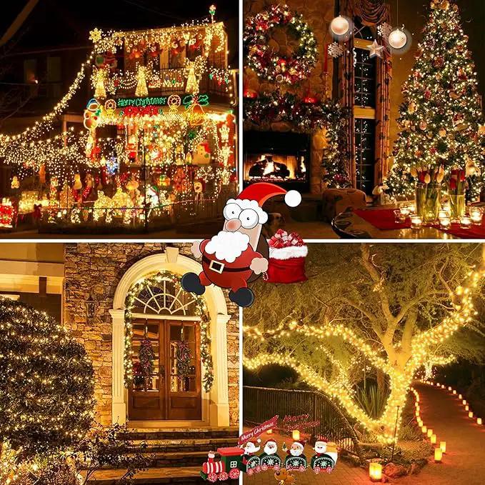 2-Pack Solar String Lights for Outside, Total 400 LED Solar Christmas Lights Outdoor Waterproof, Green Wire Solar Tree Light with 8 Lighting Modes for Xmas Wedding Party Garden Decoration(Warm White) by GreenHaven Gardens