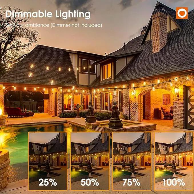addlon 200FT(4-Pack*50FT) LED Outdoor String Lights with Edison Shatterproof Bulbs, Heavy-Duty and Weatherproof Strand, Commercial Grade Patio Lights, Decorative for Garden or Patio, Black by GreenHaven Gardens