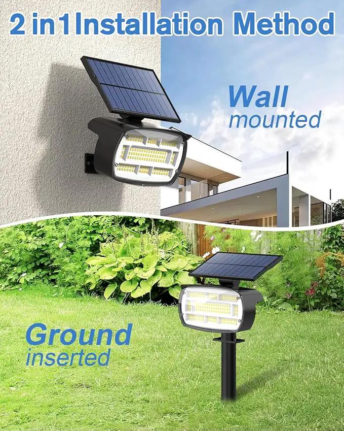 Fabrito Solar Spot Lights Outdoor 136 LEDs, Large Area Lighting Solar Lights Outdoor, 4 Pack IP65 Waterproof Landscape Spotlights Auto On/Off for Yard, Garden, Pathway, Plants,Tree (Cool White) by GreenHaven Gardens