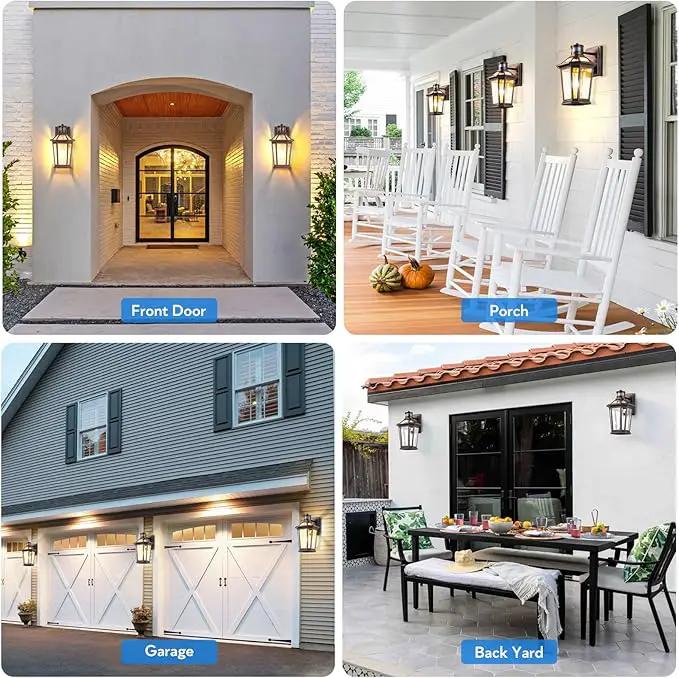VIANIS Motion Sensor Outdoor Lights, Oil Rubbed Bronze Dusk to Dawn Outdoor Wall Lights Exterior, Waterproof Wall Lantern with Tempered Glass, Modern Outside Wall Sconce for Garage Front Porch, E26 by GreenHaven Gardens
