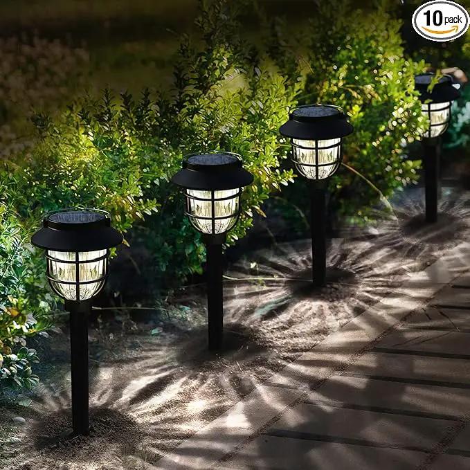 10 Pack Solar Pathway Lights Outdoor - Bright Solar Powered Garden Lights with Warm White LED, Auto On/Off Waterproof Path Lights Decorative, Landscape Lighting for Yard Patio Walkway Driveway by GreenHaven Gardens