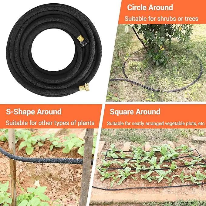 MAMIZO Soaker Hose Kit 50 ft 1/2", Solid Brass Connectors Rubber Longer Lasting, Heavy Duty Drip Hose to Save 70% Water, Soaker Hose for Garden, Lawn and Yard by GreenHaven Gardens