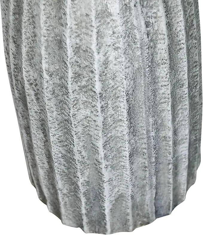 SunJet Modern Bird Bath, 24.4inches Height Fibre-Reinforced Concrete Birdbath with Textured Pedestal for Outdoor Garden, Yard, Lawn Decor by GreenHaven Gardens
