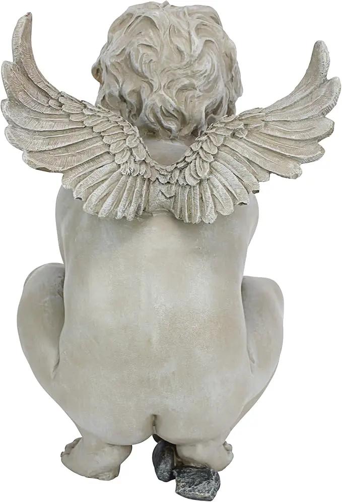 Design Toscano EU4360 Life's Mysteries Cherub Garden Statue, 15 Inch, Antique Stone by GreenHaven Gardens