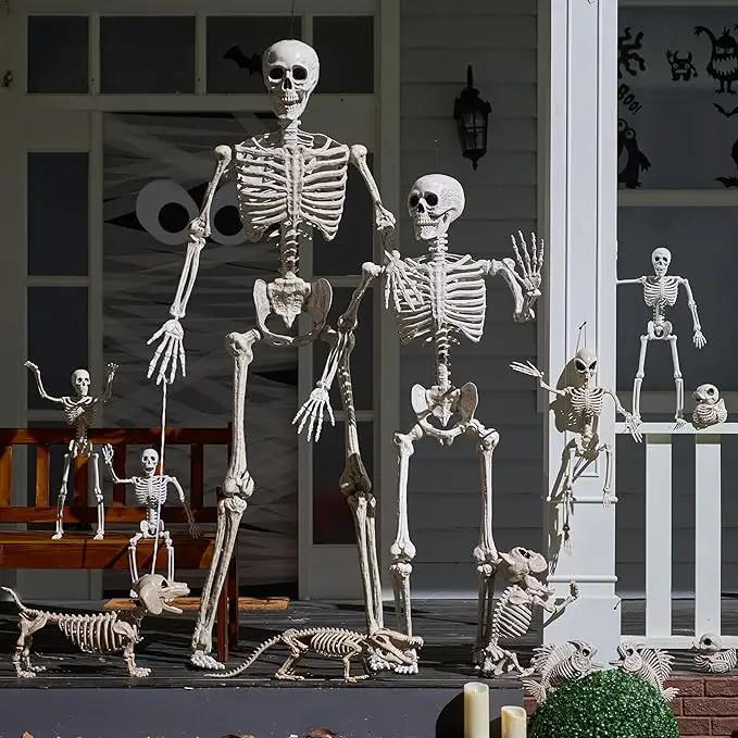 JOYIN 6.9 FT Halloween Skeleton Posable Plastic Full Body Realistic Human Bones with Movable Joints for Indoor Outdoor Halloween Props Spooky Scene Party Decorations（White, No Screwdriver） by GreenHaven Gardens