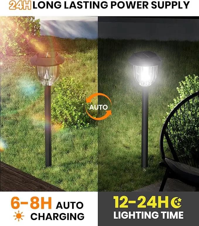 AOSEA 12000K 10 Pack Solar Lights Outdoor IP65 Waterproof,LED Solar Lights for Outside,Landscape Lighting,Garden Decorative for Yard,Patio,Landscape,Walkway,Sidewalk,Driveway,Lawn (Cold White) by GreenHaven Gardens