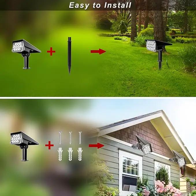 Solar Spot Lights Outdoor, Blue Solar Spotlights Landscape Lights with IP65 Waterproof 20 LEDs for Garden Path Yard Holiday Decoration 4 Pack by GreenHaven Gardens