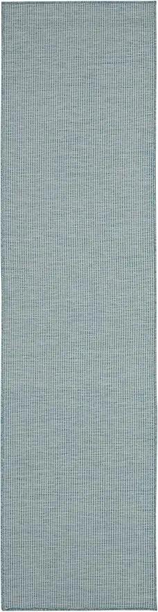 Nourison Positano Aqua 2' x 6' Area Rug Easy Clean, Non Shedding, Bed Room, Living Room, Dining Room, Kitchen (6' Runner) by GreenHaven Gardens