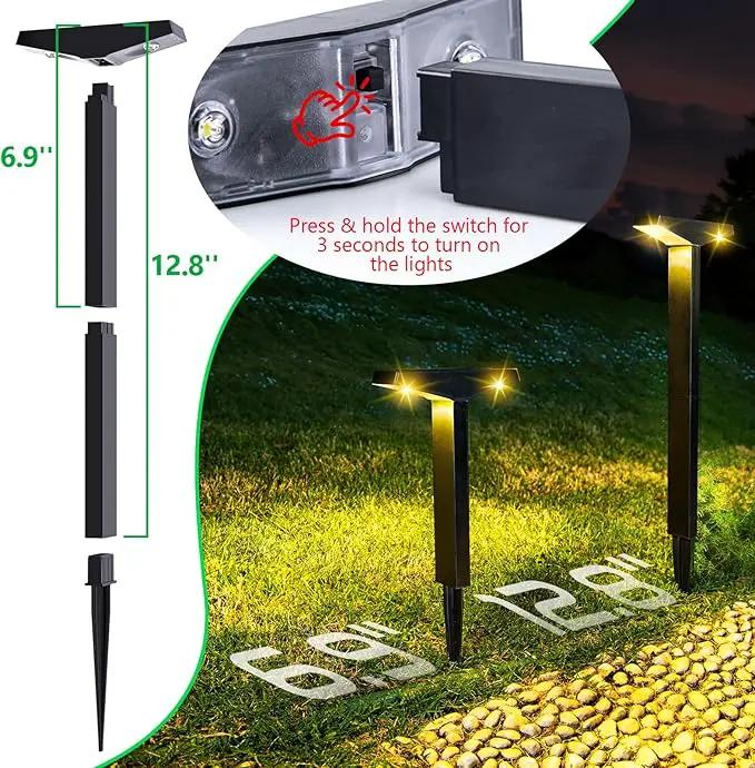 JSOT Outdoor Solar Lights Waterproof, Modern Solar-Powered Landscape Lights for Outside Pathway 8 Pack, Solar Dusk to Dawn Lights Outdoor for Sidewalks, Driveway, Garden, Yard Lighting. (Warm White) by GreenHaven Gardens