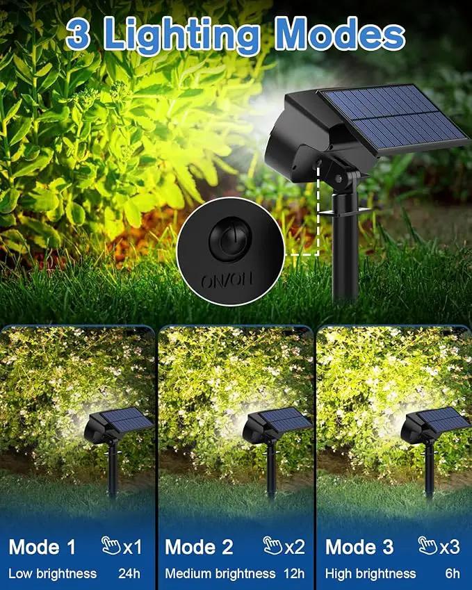 Fabrito Solar Spot Lights Outdoor 136 LEDs, Large Area Lighting Solar Lights Outdoor, 2 Pack IP65 Waterproof Landscape Spotlights Auto On/Off for Yard, Garden, Pathway, Plants,Tree (Cool White) by GreenHaven Gardens
