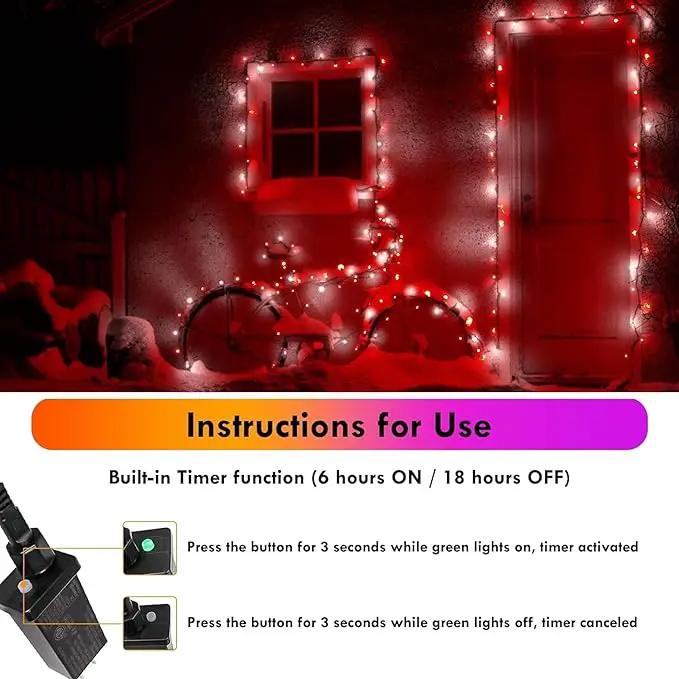 2 Pack Red and White Christmas Lights Indoor Outdoor, Super Bright 66FT 200 LED String Lights Waterproof, Twinkle Xmas Lights with Timer for Christmas Tree Decorations Bedroom Party Garden Patio Decor by GreenHaven Gardens