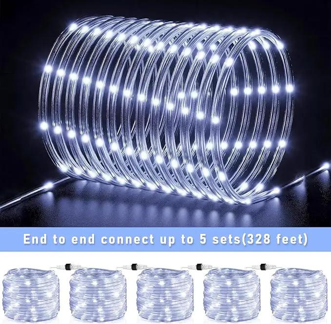 Rope Lights for Outside, 66FT 200 LED Christmas String Lights with Waterproof 8 Modes, Flexible and Connectable Plug in Fairy Light for Outdoor Indoor Patio Pool Garden Party Holiday Decor, White by GreenHaven Gardens