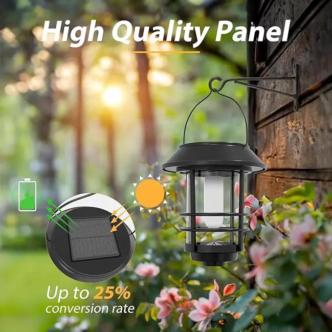 Otdair Solar Wall Lantern Outdoor, Flickering Flames Solar Sconce Lights Outdoor, Hanging Solar Lamps Wall Mount for Front Porch, Patio and Yard, 4 Pack by GreenHaven Gardens
