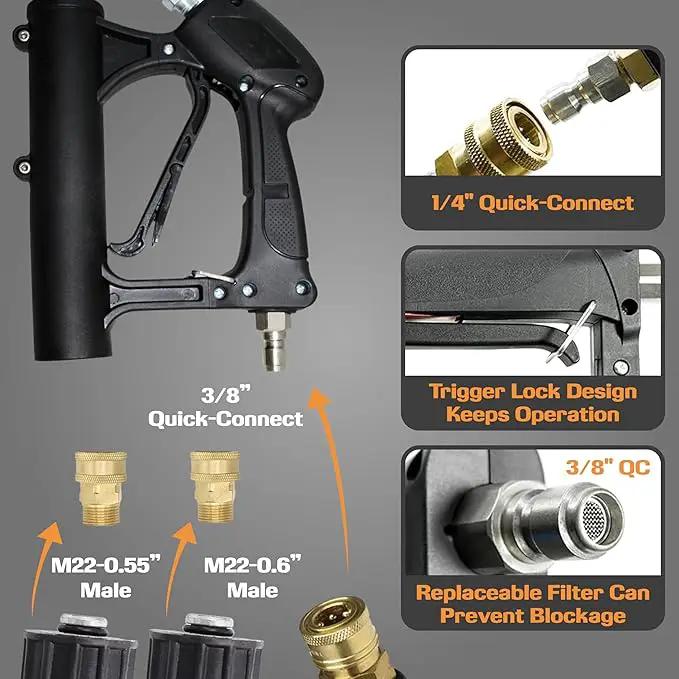 EDOU Dual 24" Pressure Washer Surface Cleaner - Surface Cleaner with Wheels - Heavy Duty Composite, 4,500 PSI Max Working Pressure - Includes 3/8 Inch Quick Connector Kit and Teflon Tape by GreenHaven Gardens