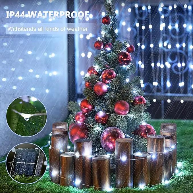 JMEXSUSS Total 400 LED White Solar Christmas Lights Outdoor Waterproof, 2 Pack 66ft Solar String Lights, 8 Modes Solar Fairy Lights for Yard Patio Tree Christmas Decor by GreenHaven Gardens