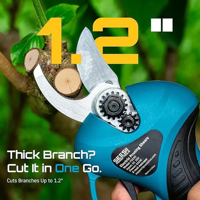 Seesii 2-in-1 Electric Pruning Shears with Pole, 15Ft Reach, 1.2" Cutting Diameter, 21V 4000mAh Battery, Cordless Pruner with Brushless Motor for Orchard, Flower, Branch, Tree Trimming by GreenHaven Gardens