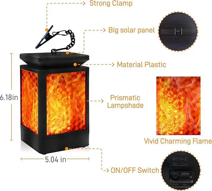 Solar Lanterns-Sunklly Hanging Solar Lights 3 Modes Changing & Fixed Waterproof Hanging Lanterns Outdoor Dancing Flicking Flame Decoration for Garden Patio Yard Pathway (2 Pack New Flame) by GreenHaven Gardens