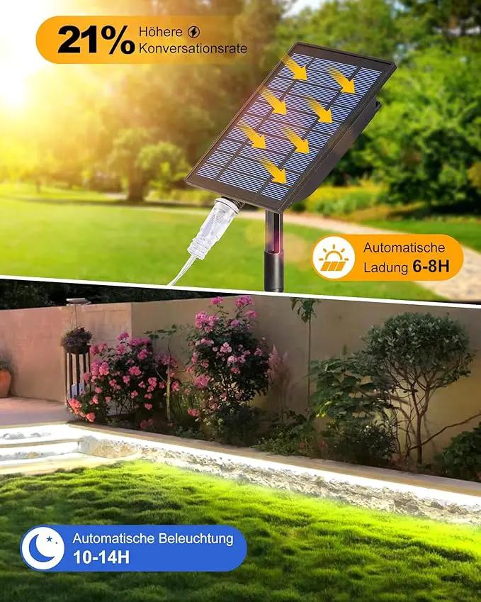 32.8FT 600LED Solar LED Strip Lights Outdoor, Outdoor String Lights Waterproof, 8 Modes Solar Rope Lights with Remote for Step, Stair, Deck, Fence, Patio,Yard Decor (Cool White, 32.8 FT) by GreenHaven Gardens