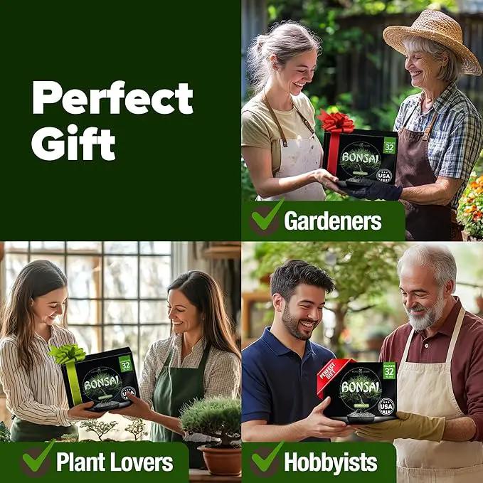 HOME GROWN Bonsai Tree Kit, Grow Your Own: Premium 4 Bonsai Trees Starter Kit | Unique Japanese Gardening Gift for Moms, Women, Men, Beginners & Gardeners | Creative Crafts for Adults BK1-2nd-MF by GreenHaven Gardens