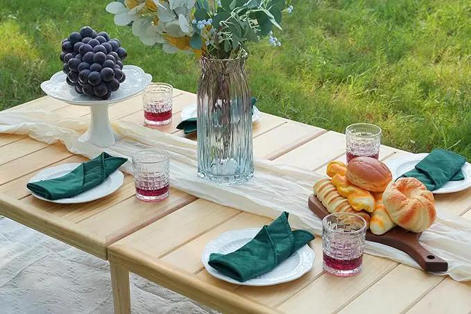 Double Height Picnic Table 30×30 Folded 60×30 Unfolded 200 lbs Load-Bearing Bohemian Style by GreenHaven Gardens
