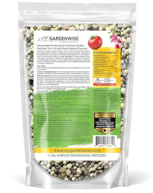 Professional Universal Garden Fertilizer 13-3-13 with Slow-Release Formula (5 QUARTS) by GreenHaven Gardens