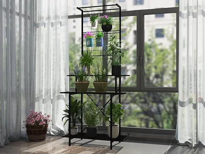 Hanging Plant Pot Shelf Rack Heavy Duty Plant holder Trellis,Multi Layer Plant Stand for Home, Garden, Balcony by GreenHaven Gardens