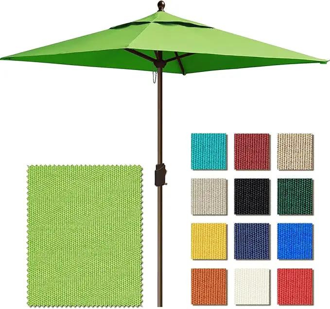 EliteShade USA 10-Year-Non-Fading 6x6Ft Square Market Umbrella Patio Outdoor Table Umbrella with Ventilation, Macaw Green by GreenHaven Gardens