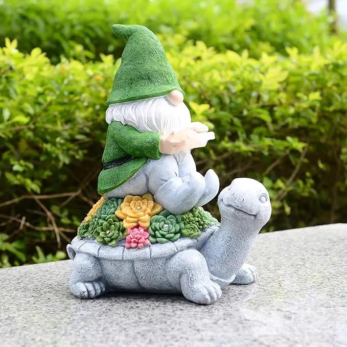 JOBOSI Dwarfs Solar Light Garden Decor Yard Decor Turtle Decor Santa Claus Turtle Solar Light Dwarf Garden Gnome Statues Gifts for mom, Gifts for Grandma by GreenHaven Gardens