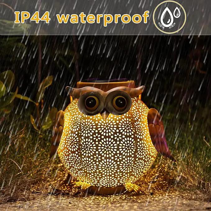 2 Pack Hanging Solar Lanterns - Garden Light Waterproof Metal Decorative Solar Lantern Lights Outdoor for Patio Yard Table Pathway with Owl Pattern by GreenHaven Gardens