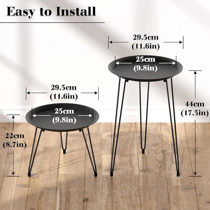 SUEH DESIGN Plant Stand Indoor, Metal Plant Stand Round Plant Table Heavy Duty Plant Stool Flower Pots for Indoor Outdoor Home Decor, 2 Pack Short & Tall by GreenHaven Gardens