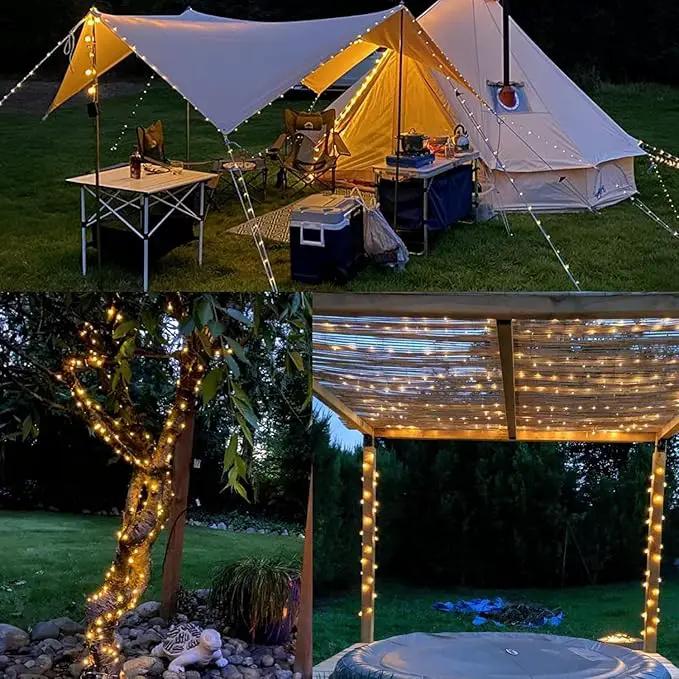 QITONG 4 Pack Solar Fairy Lights Warm White, Each 33ft 100 LED Outdoor String Light, 8 Modes Copper Wire Lights for Outside Tree Wedding Party Garden Patio Christmas by GreenHaven Gardens