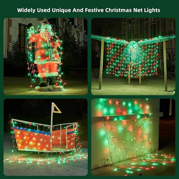 Led Net Lights Christmas Lights Outdoor Red and Green Christmas Net Lighting with 121Led Mini Globe Lights 5ftx5ft, Outdoor Indoor Fairy Mesh Net Lights for Christmas Tree, Bushes, Shrubs Decorations by GreenHaven Gardens
