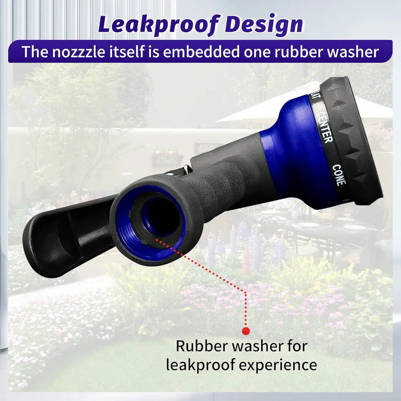 AUTOMAN Garden Hose Nozzle, Water Sprayer Nozzle with 7 Adjustable Watering Patterns,Slip Resistant Nozzle for Plants,Lawn,Washing Cars,Window Cleaning,Showering Pets & Outdoor Fun. by GreenHaven Gardens