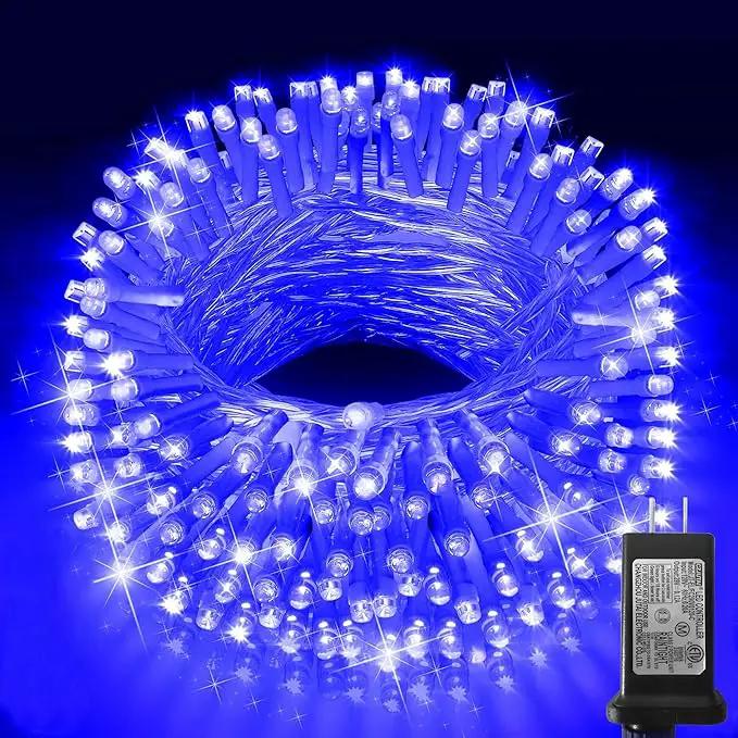 KNONEW Outdoor Christmas Lights 99ft 300 LED String Lights 8 Modes & Timer Fairy Light Plug in Waterproof LED String Lights for Xmas Yard Tree Wedding Party Holiday Decorations (Blue) by GreenHaven Gardens
