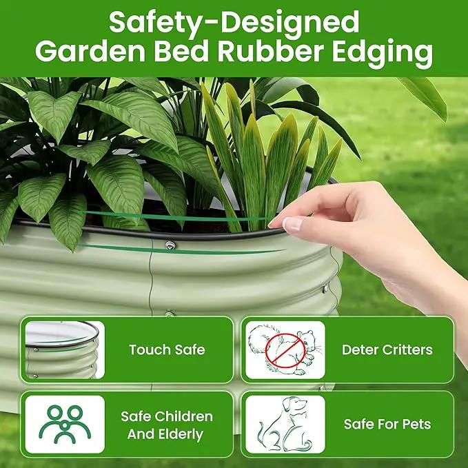 8 X 2 X 1.4 Ft Galvanized Raised Garden Bed,Sturdy and Easy to Assemble Oval Raised Planter Beds Outdoor for Vegetables, Gardening, Flowers, Fruits（Light Green） by GreenHaven Gardens