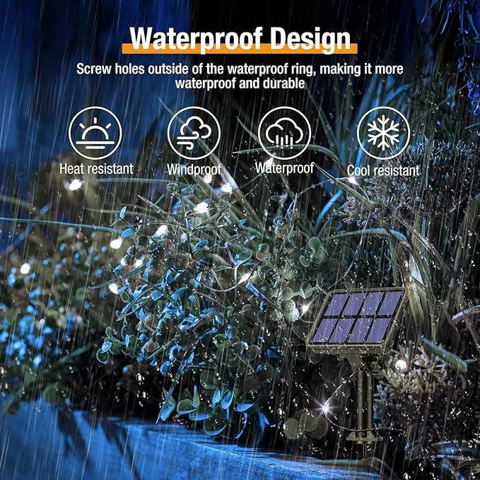 4 Pack Solar String Lights Outdoor - 320LED 132FT Solar Fairy Lights Outside Waterproof with 8 Modes, Copper Wire Twinkle Solar Outdoor Lights for Garden Yard Tree Christmas Wedding Decor, Cool White by GreenHaven Gardens