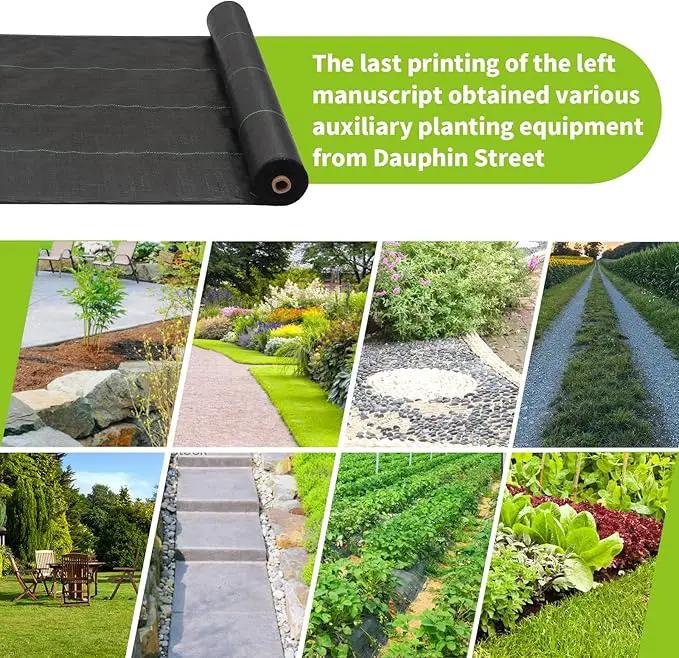 3x100ft 3.2OZ, Weed Barrier Landscape Fabric Heavy Duty, Woven Weed Control Fabric, High Permeability Good for Flower Bed, Geotextile Fabric Underlayment, Driveway (4ft*300ft) by GreenHaven Gardens
