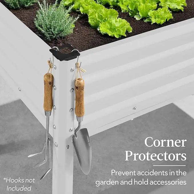 Best Choice Products 48x24x30in Galvanized Raised Garden Bed, Metal Elevated Planter Box, Vegetable Garden for Backyard, Patio, Balcony - White by GreenHaven Gardens