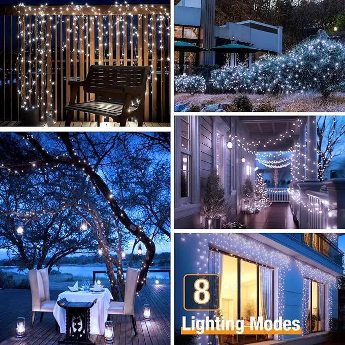 btfarm Solar String Lights for Outside - 80LED 33FT Solar Fairy Lights Outdoor Waterproof 8 Modes, Copper Wire Solar Powered Twinkle Lights for Tree Garden Christmas Wedding Party Decor, Cool White by GreenHaven Gardens