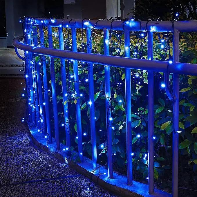 2 Pack Solar Christmas Lights Outdoor Waterproof, 75.5 ft 200 LED Solar Powered Blue String Lights,8 Modes Solar Christmas Lights for Garden Yard Patio Tree Party Xmas Decoration by GreenHaven Gardens
