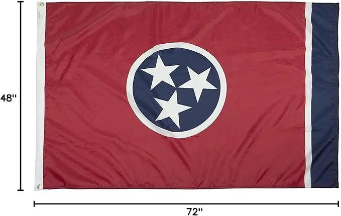 FlagSource Tennessee Nylon State Flag, Made in the USA, 4x6' by GreenHaven Gardens