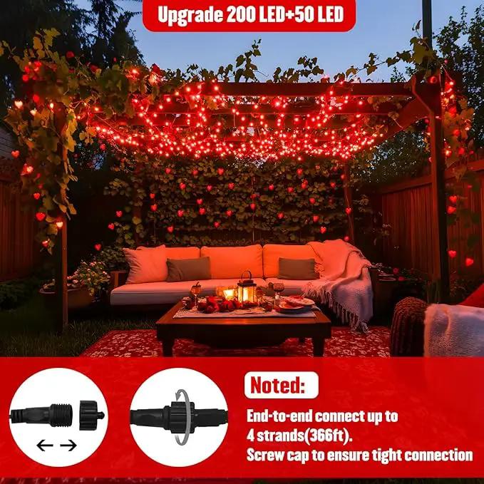 JMEXSUSS 250 LED Red String Lights, 91.5ft Expandable, Waterproof, 8 Modes, Indoor/Outdoor, Christmas Tree, Patio, Bedroom, Party, Holiday Decorations by GreenHaven Gardens