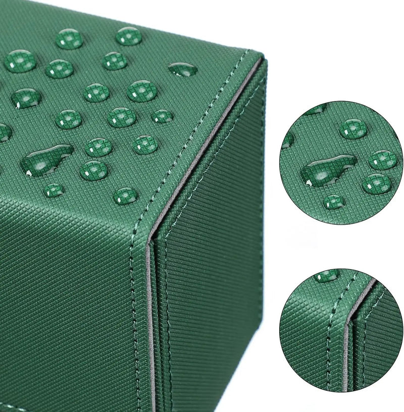 Yookeer 4 Pieces Leather Deck Card Boxes Cards Deck Game Box for Collectible Playing Card Box Compatible with MTG Commander(Black and Red, Green, Blue, Red,Vertical) by GreenHaven Gardens