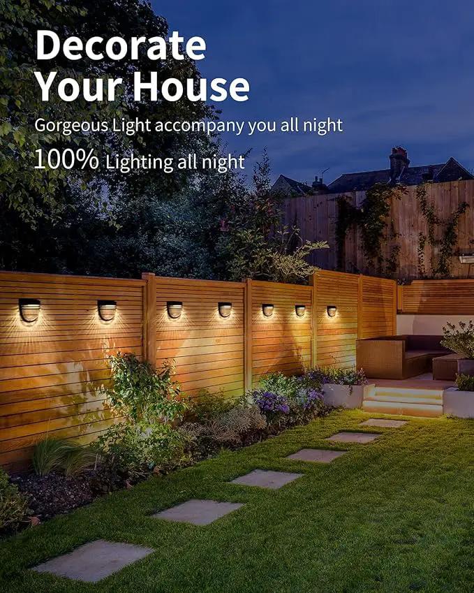 Outdoor Solar Wall Lights, Solar Fence Lights, Solar Garden Lights, Solar Lights, Day/Night Sensor, Solar Conversion Rate 20%, Outdoor for Garden, Path, Stairs, Patio, Pool by GreenHaven Gardens