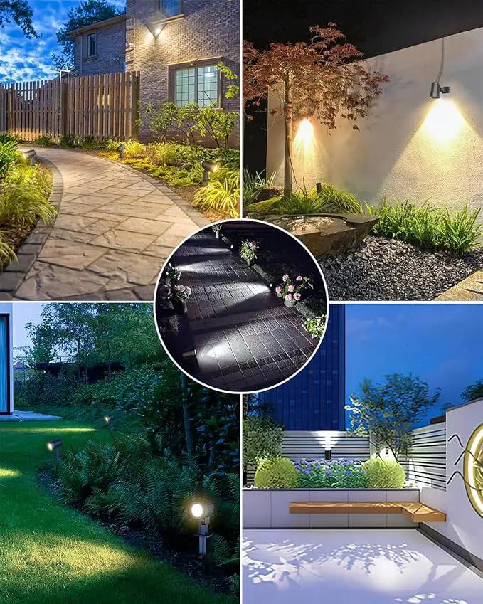 CLY 6 in 1 Solar Spot Lights Outdoor, 2700K Warm White Solar Spotlights Landscape Lights, IP66 Waterproof 59.06ft Cable Auto On/Off Garden Floodlight for Yard Lawn Tree Statue Pathway Decoration by GreenHaven Gardens